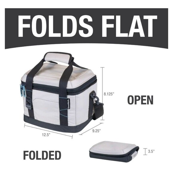 CleverMade Seaside Cooler 18 Collapsible Cooler Bag, 18 Can - Gray NWT - Picture 16 of 16